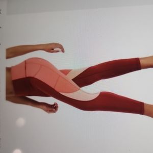 Ideology Women's High Rise Colorblock Leggings Red Pear, Size Medium NWOT